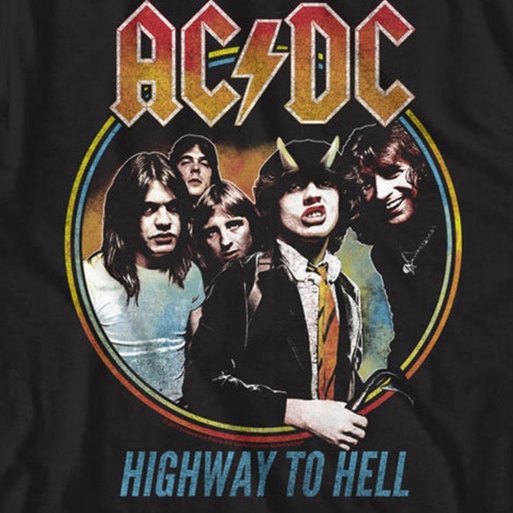AC/DC Highway To Hell Retro Graphic Black Printed Tshirt Sm-Xl - Picture 2 of 2